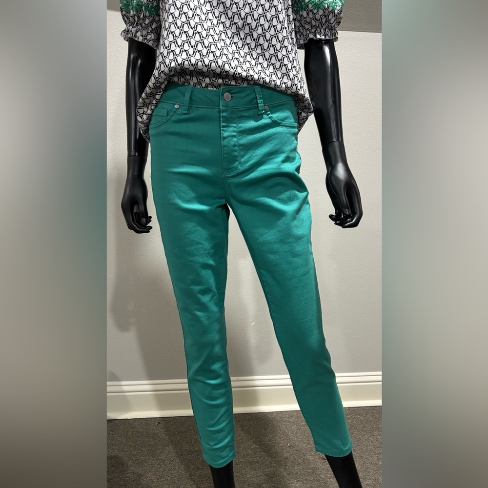 Blue spice stretch skinny ankle jeans turquoise blue sz 5 excellent condition